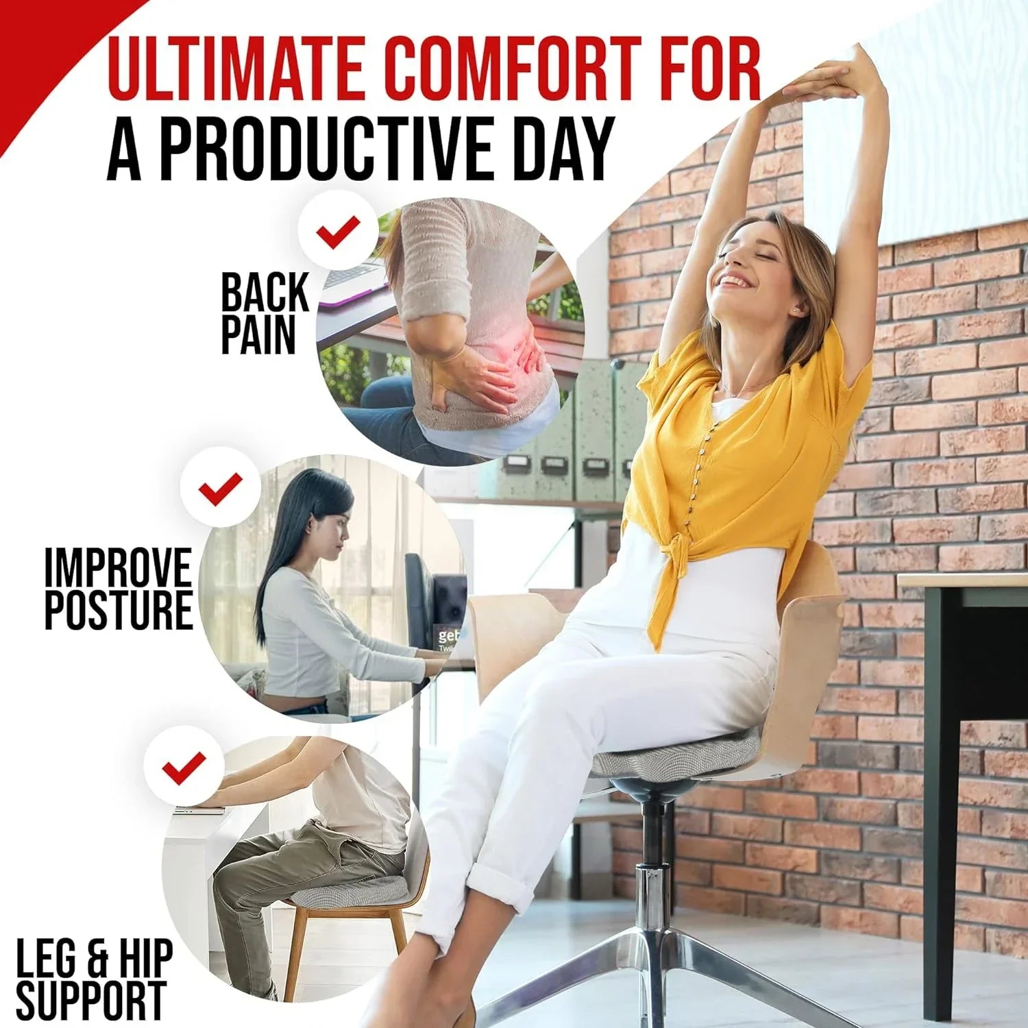 ErgoEase Memory Foam Seat Cushion
