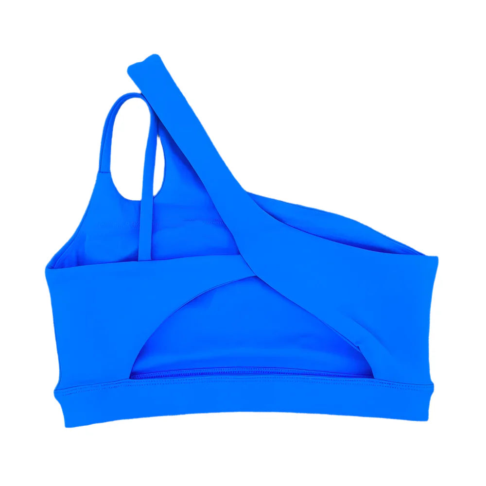 Asymmetrical Shoulder Sports Bra for Yoga and Running