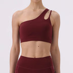 Asymmetrical Shoulder Sports Bra for Yoga and Running