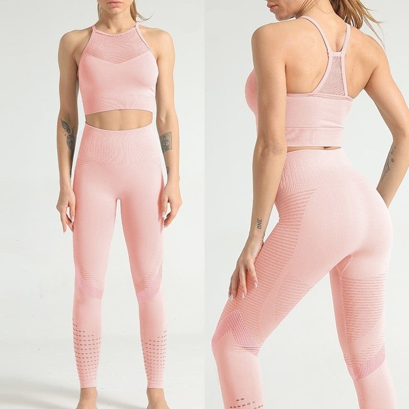 ActiveArrow Performance Open-Shoulder Sports Bra & Leggings Gym Set